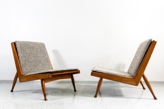 Mid Century Armchairs By Marian Grabinski, KFM, Poland, 1960s – Krakowskie Fabryki Mebli, Textile, Wood (photo 5 of 23)