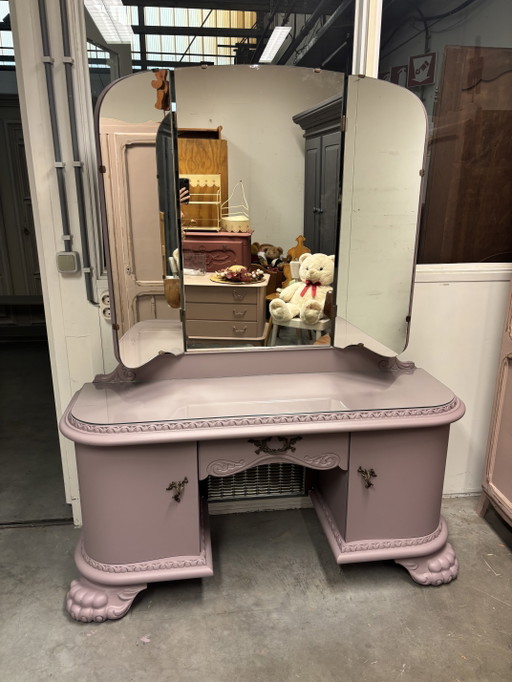 Barock Brocante Schminktisch – kaptafels, Glass, Wood