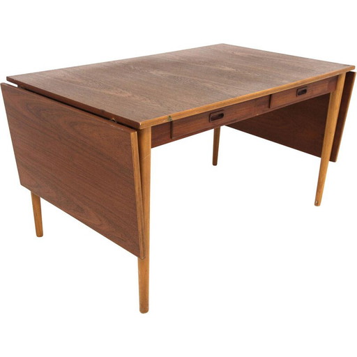 Scrivania vintage in teak e faggio per Hugo Troeds, Svezia, anni '50