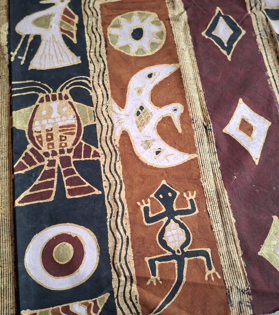 Image 1 of Arazzo tribale dipinto a mano dello Zimbabwe