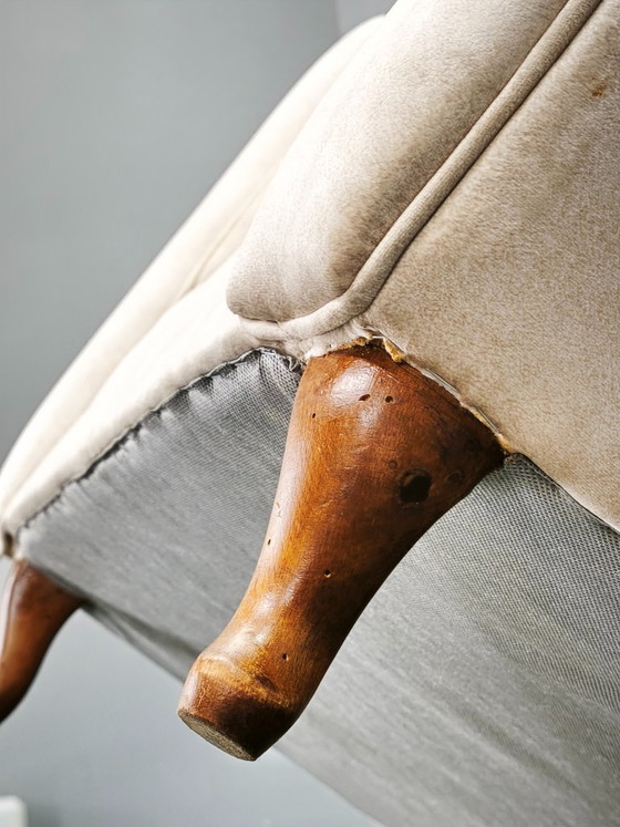 Image 1 of Italian Lounge Armchair in Beech Wood, Newly Upholstered, 1950s