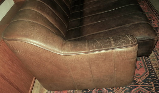 De Sede DS44 3-Seater Sofa in Buffalo Leather, Switzerland 1970s