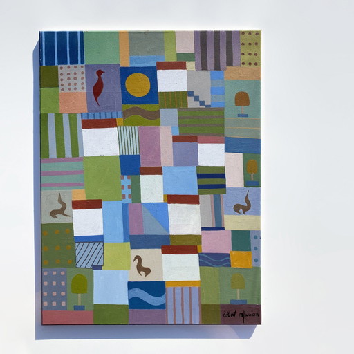 Paysage urbain expressionniste par R.Marion. France