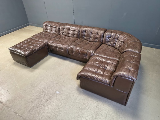 Image 1 of Canapé modulaire vintage en cuir patchwork DS11 de Desede, années 1960