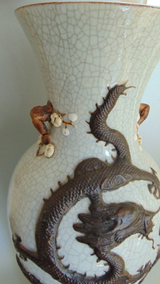 Image 1 of Große Vase aus Craquelé-Ware aus Nanking, 19.