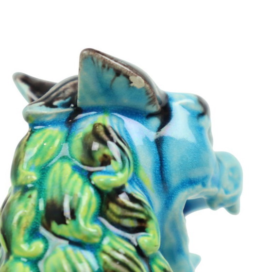 Image 1 of Perros Foo chinos de cerámica azul