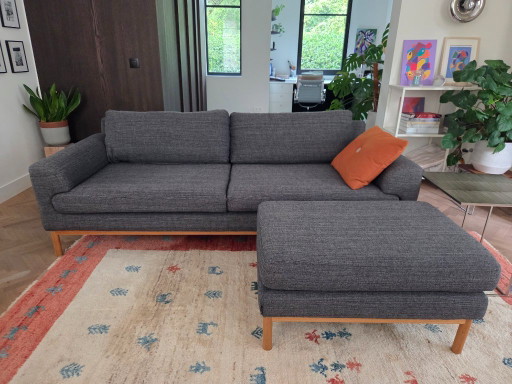 Sofacompany – Canapé 3 places gris avec repose-pieds – Sofa Company, 3 5 zitsbanken, Wood, Cotton (photo 2 of 7)