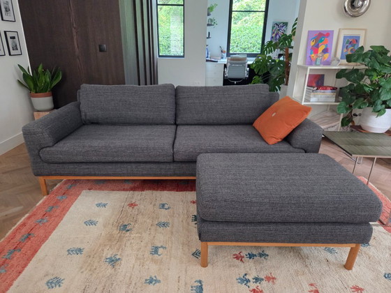 Sofacompany – Canapé 3 places gris avec repose-pieds – Sofa Company, Canapés 3 places, Wood, Cotton (photo 2 of 7)