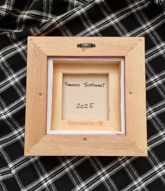 Image 1 of Frances Eckhardt - 24x24 cm handmade graphic artwork check tartan design modern painting no. 5