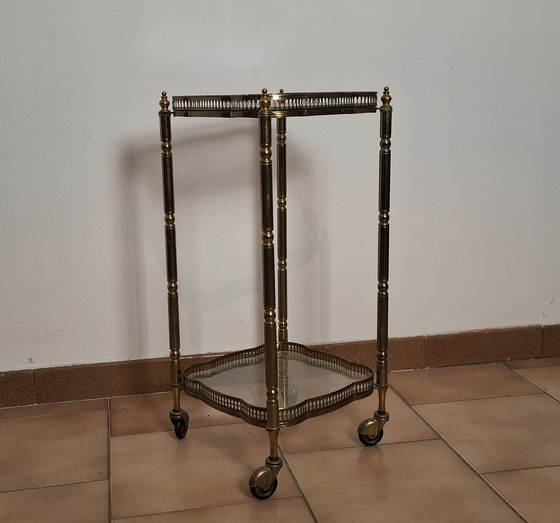 Image 1 of Carrello Bar vintage anni 60s in ottone en vetro