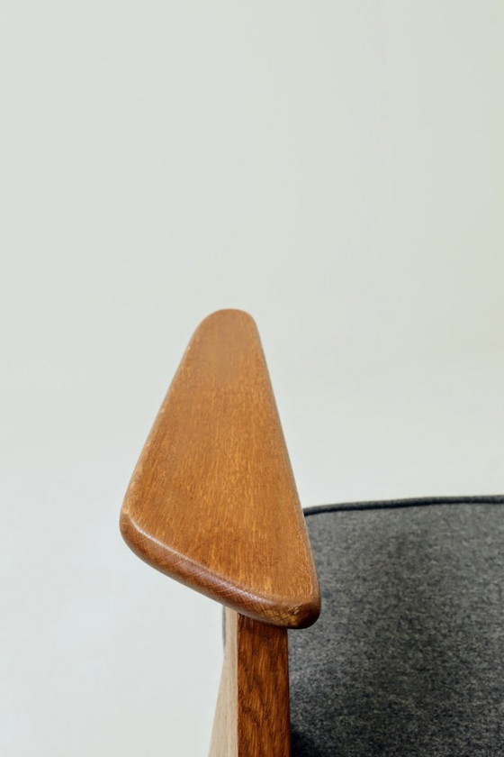 Image 1 of Poltrona di design moderno di metà secolo in lana naturale color antracite