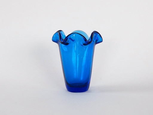 Cobalt glass vase, Danish design, 1970s, made in Denmark