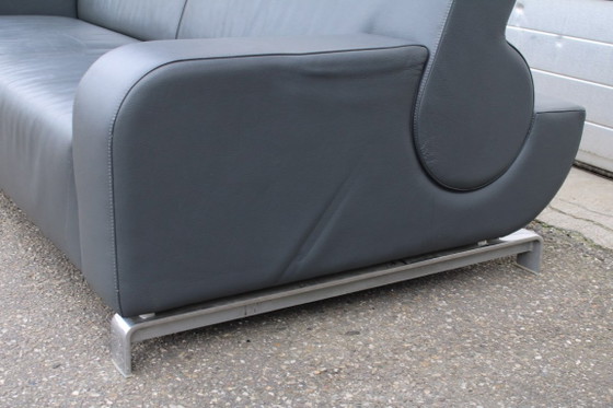 Leolux B-Flat Sofa - Grey Leather, Adjustable Backrests – 3-5 seaters, Metal (photo 3 of 6)