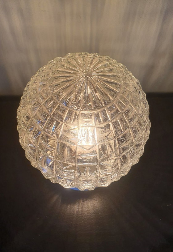 Image 1 of Lampe globe pour plafond (ou mur) en verre texturé d'Italie.