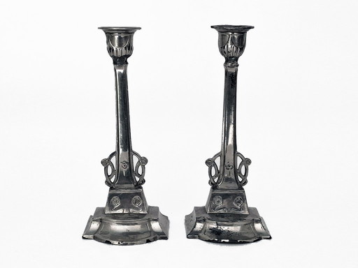 Art Nouveau candlestick set
