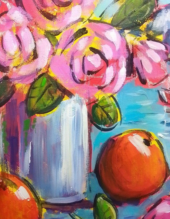 Joel LHOPITAL - Bouquet at the Window - Artist's Painting – Paintings & Drawings, Canvas (photo 4 of 11)