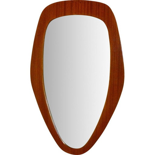 Miroir vintage en teck, Suède 1950