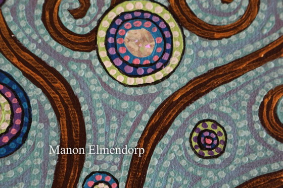 Image 1 of Einzigartiges, handgemaltes kleines Gemälde „Nirgendwo ist es so schön wie zu Hause“