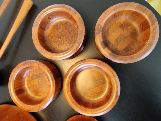Image 1 of Digsmed Danimarca, set di ciotole per insalata, teak