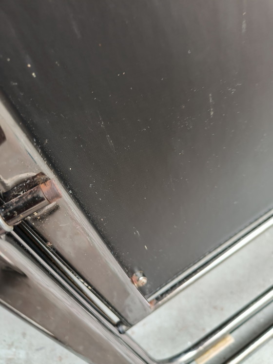 Image 1 of Zwart Lederen Vintage Jaren 70 "Tamara" Folding Chair by Arrben Italy