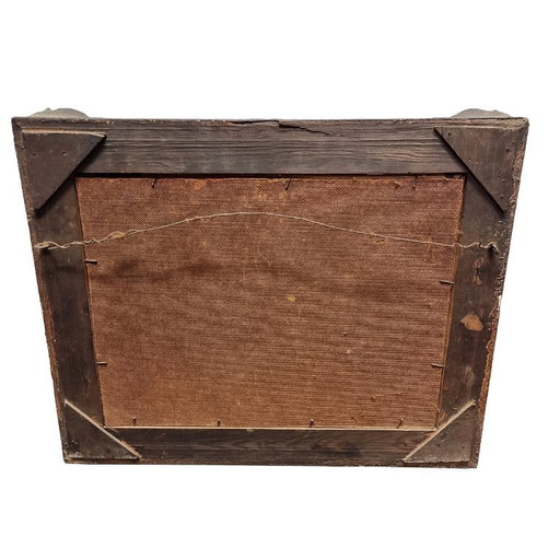 R. Otter oil on board with Farm, mid 20th century