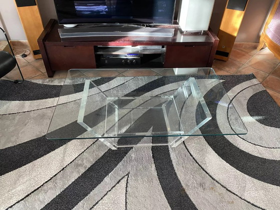 David Lange coffee table 1980. 120x70. – Roche Bobois, Glass, Plexiglass (photo 3 of 6)