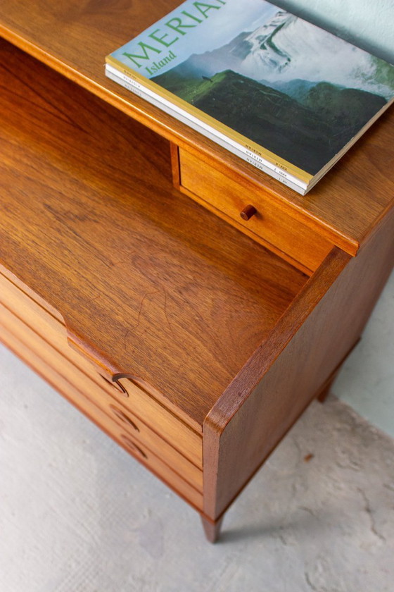 Image 1 of Vintage teakhouten secretair bureau, ladekast, Deens Riis Antonsen