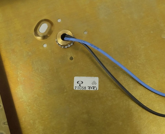 Image 1 of vintage mid century peill & putzler brass ceiling light with 4 glass cubes 1960s/70s flush mount