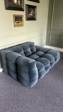 Chaise longue Fat Joe velours bleu pétrole - Loods5