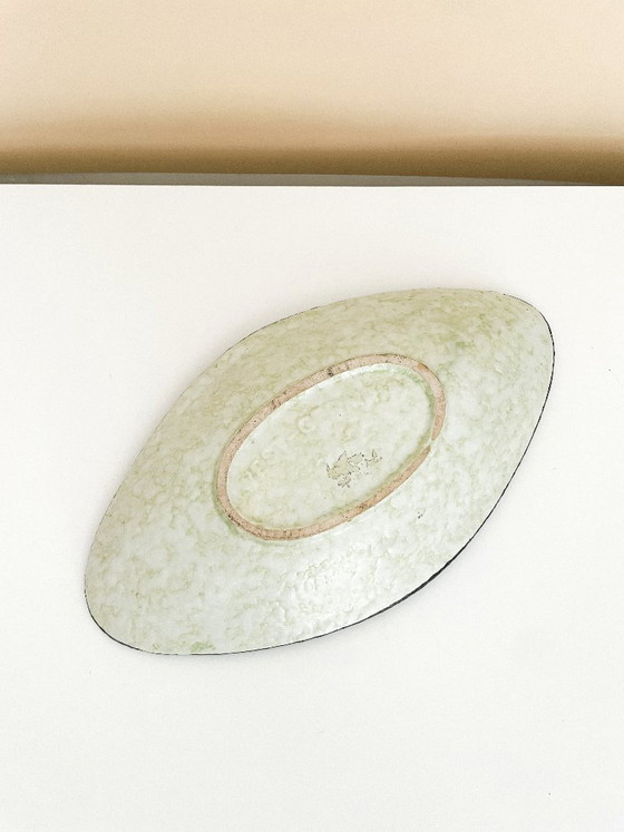 Plato Ovalado Ruscha Keramik: Cerámica de Pinceladas Abstractas de los Años 50, Era del Diseño Atómico (foto 5 de 12)