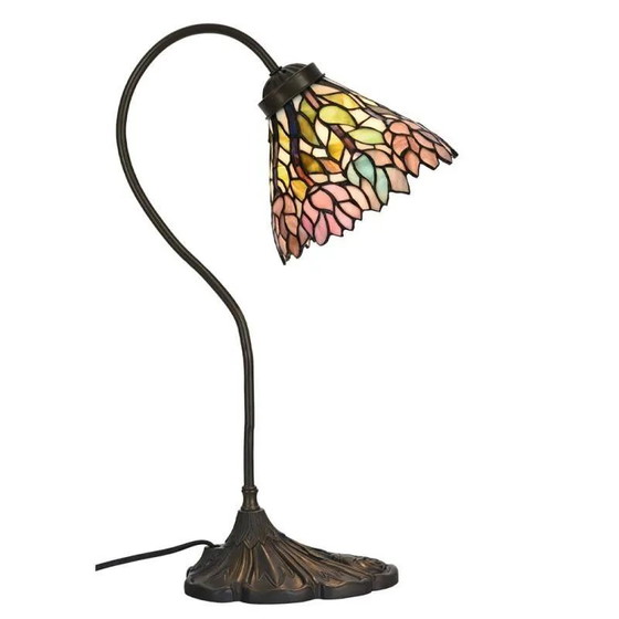 Tiffany table lamp Roses, Crystal, Glass, Pink (photo 2 of 3)