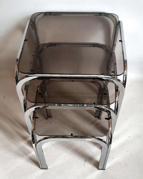 Image 1 of 3 in elkaar passende tafels, jaren 70