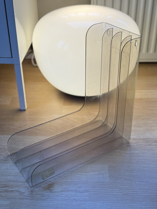 Vintage Bora Inter Weesp LP holder transparent plastic 1970s