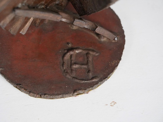Abstrakte Konstruktivistische Eisen-Bildhauerei, Signiert CH, Niederlande, 1960er – II (photo 10 of 10)
