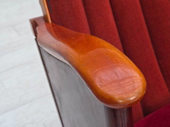 Image 1 of Fauteuils de cinéma/théâtre danois des années 1950, en velours d'ameublement, état d'origine.