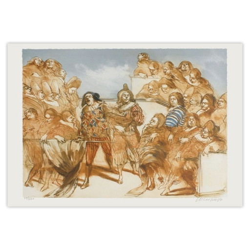 Claude Weisbuch, Il teatro di Molière, litografia firmata, 1985