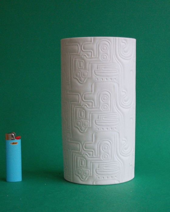 Image 1 of Ovale Porzellanvase mit futuristischem Dekor, Heinrich, Deutschland, 1970er Jahre