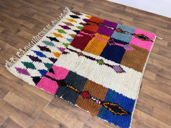 Image 1 of Handwoven Moroccan Wool Rug: Custom Berber Boujaad Carpet