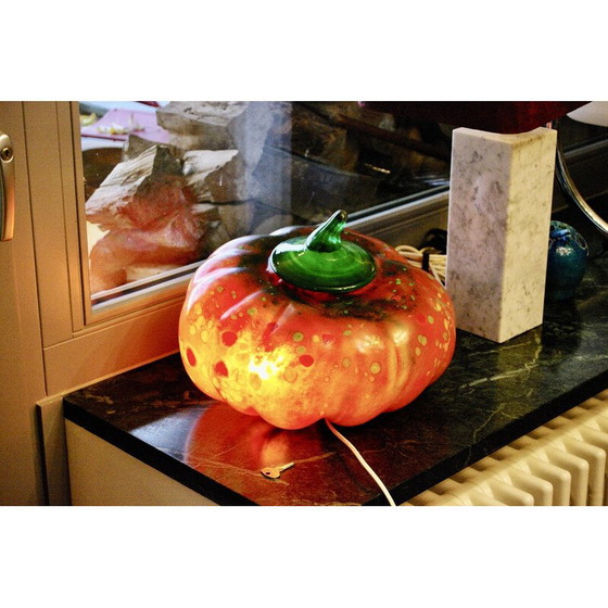 Image 1 of Lampada vintage a forma di zucca in vetro Biot di Marcel Saba, anni '60
