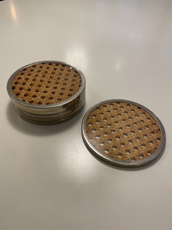 Image 1 of Plexiglas Wiener Geflecht Glasuntersetzer Untersetzer Italien 70's