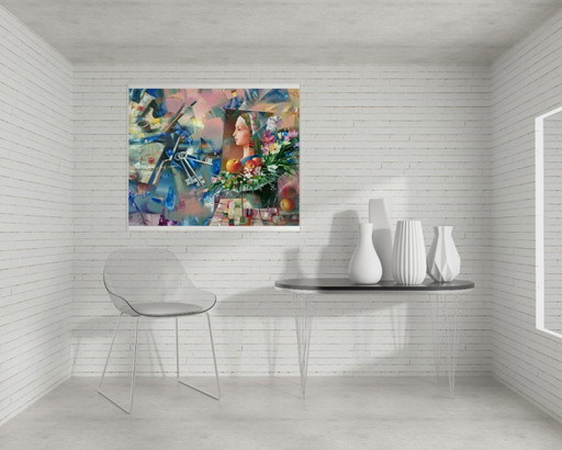 Original Oil Painting Abstract Expressionism Symbolism Metamorphoses – schilderijen tekeningen, Canvas (photo 2 of 10)