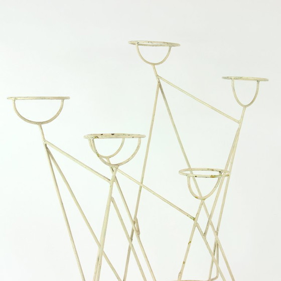 Image 1 of Large Mid Century Steel Plant Holder Stand, Czechoslovakia 1960s