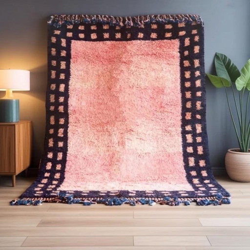 Tapis en laine naturelle tissé main artisanale authentique 2/3 m