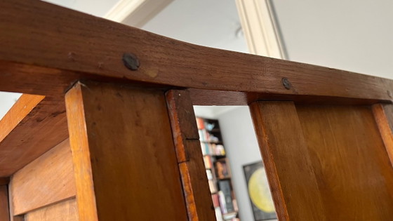 Panchina lunga in legno, prodotta in Finlandia a metà del XX secolo, adatta per sale d'attesa, stazioni o (photo 12 of 36)