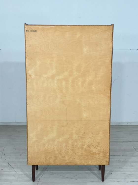 Image 1 of Secrétaire en teck style années 50 / Buffet haut danois / Meuble vintage / Étagère