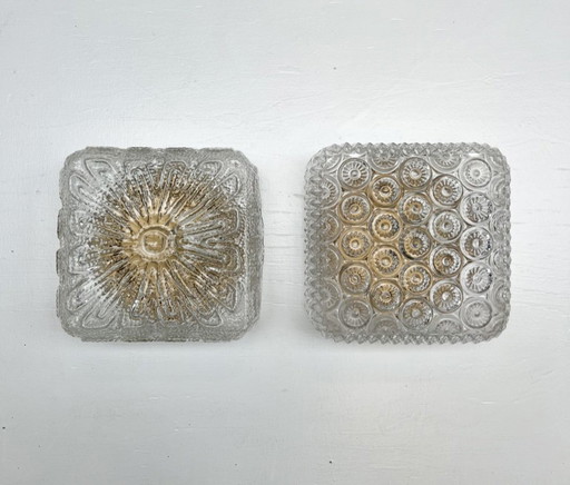 Set of 2 Limburg Glashütte ceiling lamps, 1960s