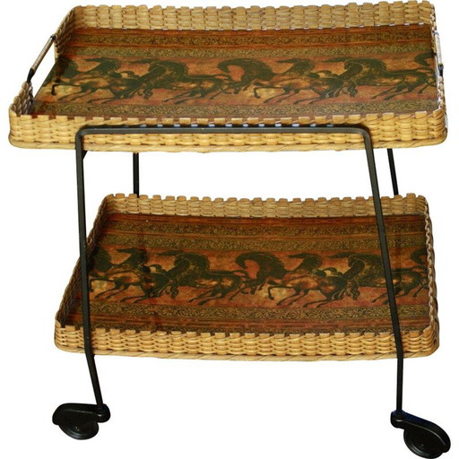Carrito de bar vintage con ruedas, 1960