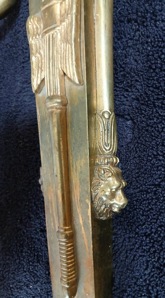Rara Applique 1° Impero Bronzo Massiccio Sfinge Egizia – Bronze, Glass (photo 3 of 16)