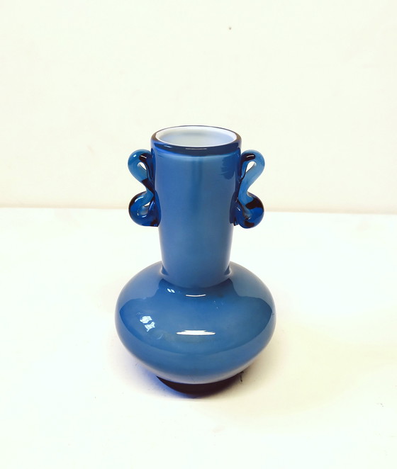 Image 1 of Murano Blue Glass Mix Vases, 1980, Set of 3