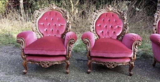 Barok bank met fauteuils